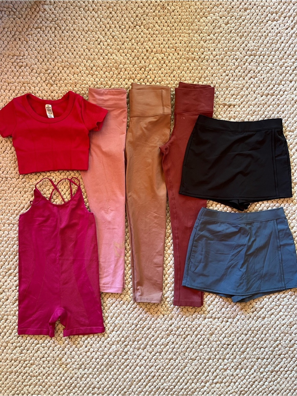 Activewear Set — Red, Pink, Tan, Rust, Black, Blue